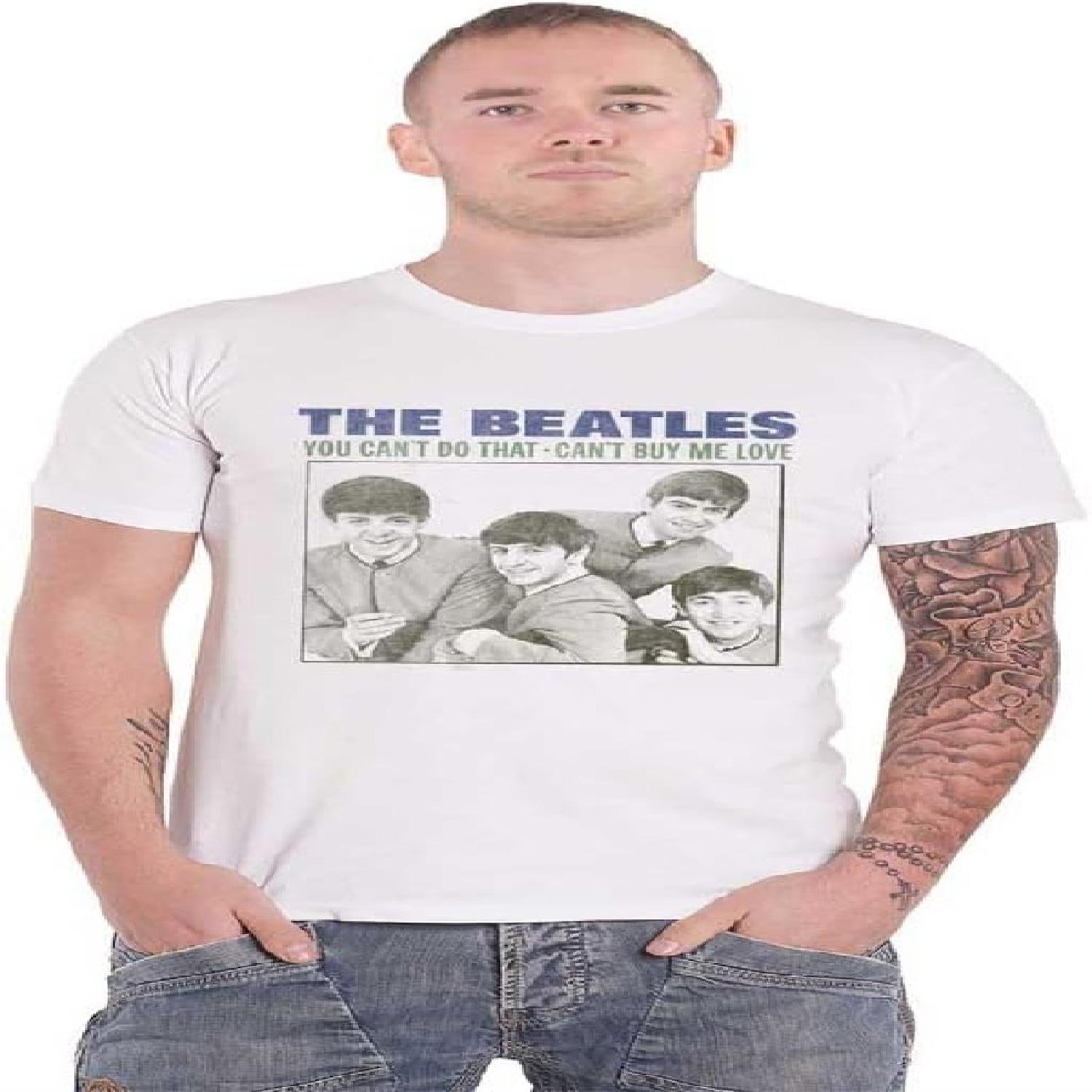 

The Beatles T Shirt Cant Buy Me Love Band Logo Official Mens White Size S XXXXXL білий