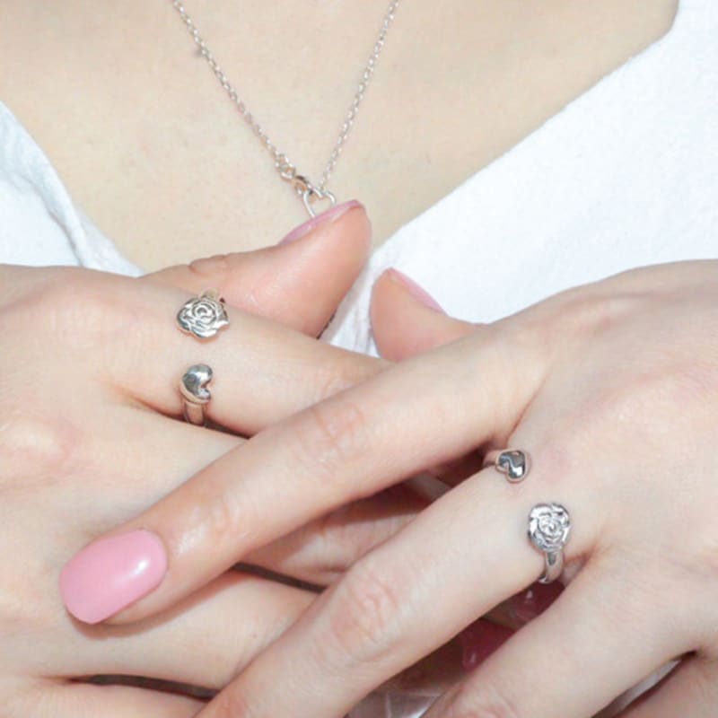 LOASI Lovely Rose. Rose Heart Open Ring
