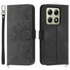 For Xiaomi 14T Case Flower Pattern PU Leather Wallet Phone Cover with Strap