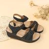 Scarpe estive in velcro Sandali romani oversize per uso casual Sandali a bocca di pesce da donna