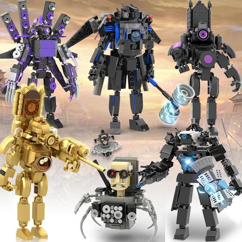 MOC Skibidi Toilette Bausteine Set Titan Speakerman Cameraman Tvman Steine DIY Modell Spielzeug für Kinder Neujahrs Geburtstagsgeschenke