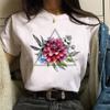 Moda Kadın Tişört Grafik Ayçiçeği Baskılı Üstler Kadın Yaz Tişört Harajuku Kısa Kollu Tişört Sevimli -shirt Giysiler