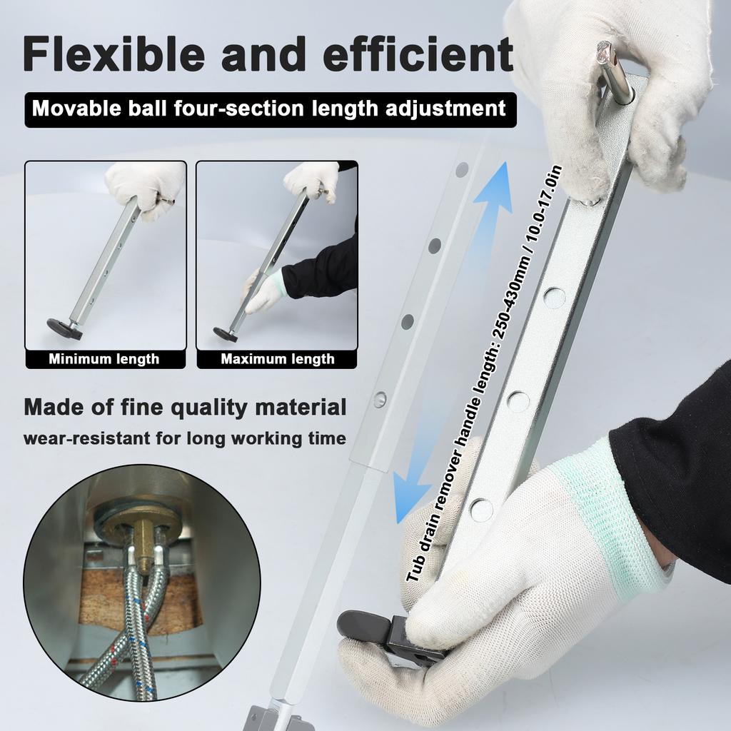 Telescoping Basin Wrench Adjustable 3 8'' to 1-1 4'' Jaw Capacity Tub Drain Remover Wrench Sink Wrench Professional Plumber Wrench Tool Set