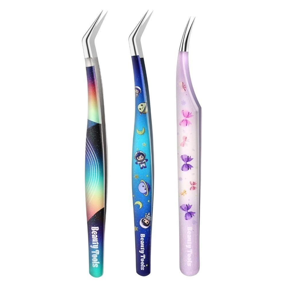 High Precision Sticker Pickup Tool Stainless Steel Lashes Extension Tweezer Miniature Landscaping