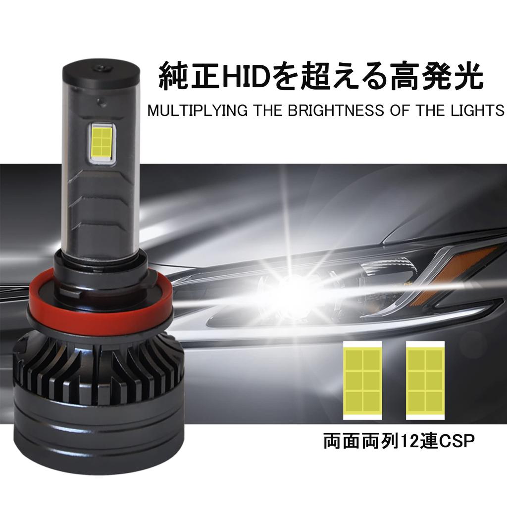 High Brightness LED Headlight, H8, H9, H11, H16, Angle Adjustable, 40,000 LM, Compatible with