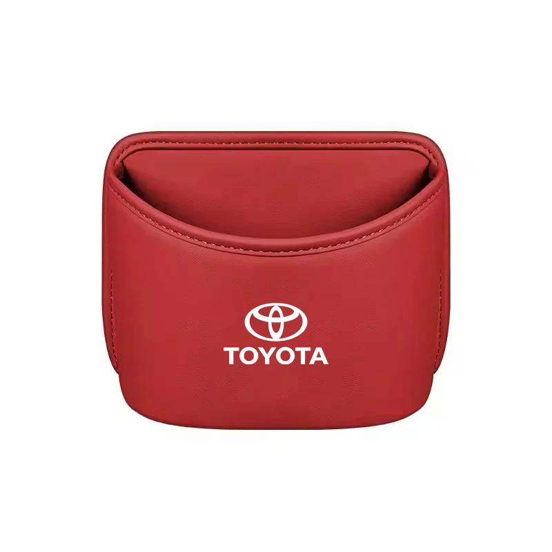 Car Door Storage Box PU Leather Auto Seat Back Hanging Trash Can Bin  forToyota Corolla Yaris Prius CHR Aygo Camry Auris Avensis