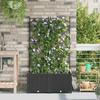 Garden Planter Set 2 Pcs Black 80 X 40 X 142 Cm Plastic