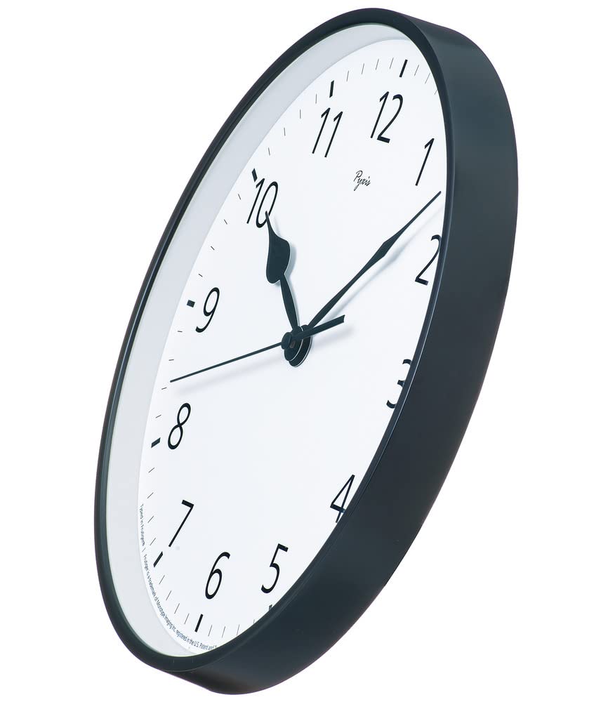 Seiko Clock PYXIS Wall Clock, Aluminum, Black, Diameter 290 X 39mm, NA703K