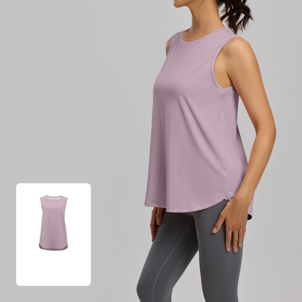 Women's Loose Quick-Dry Sports Tank Top Yoga Training Vest Sleeveless Fitness Summer Top Running Exercise Cover-Up