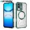 KEYSION Custodia Magnetica Trasparente per Realme C85 5G Silicone Morbido+PC Resistente agli Urti Cover Posteriore per OPPO Realme C85
