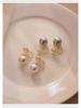 Shijiazhenduo Gray Pearl Earrings: Upgraded Silicone Ear Clips for Comfort and Style