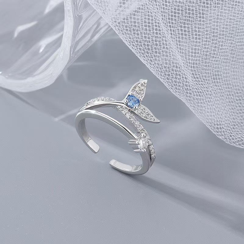 

Кольцо с цирконом в виде рыбьего хвоста, женское, корейская версия, нишевое, высококлассное, с легкой роскошью, модное, универсальное, открытое, регулируемое, кольцо на указательный палец, ювелирное изделие