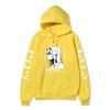 Zero Two Side Profile Anime Hoodie Japanese Letter Print Black Casual Long Sleeve Hooded Sweatshirt Pullover