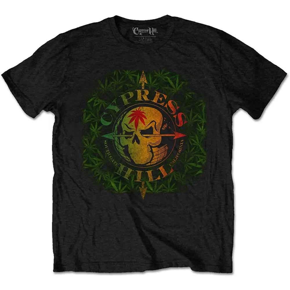 Cypress Hill South Gate Logo & Leaves T-Shirt Black New L