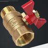 4-Point Red Handle Brass Butterfly Valve for Water & Air Pipes, 1/2" Thread