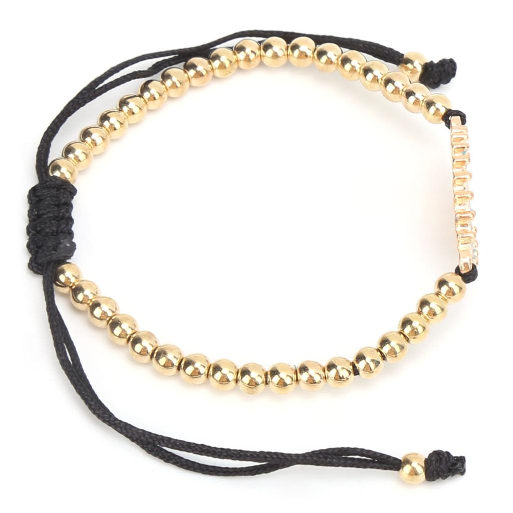 Beaded Bracelet Bohemian Turkish Eye String Bracelet with Golden Beads for Men Women Children CouplesBlue