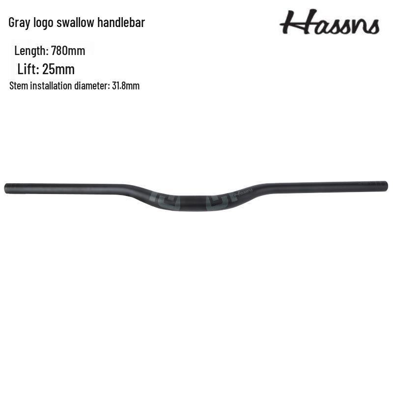 HASSNS Mountain Bike Swallow Handlebar, 31.8/35mm Diameter, AM DH Downhill, 25/35/55mm Rise