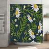 Large Floral Shower Curtain Green White Flower Bath Decor Modern Home Kitchen Decoration Customizable Size for Bathroom