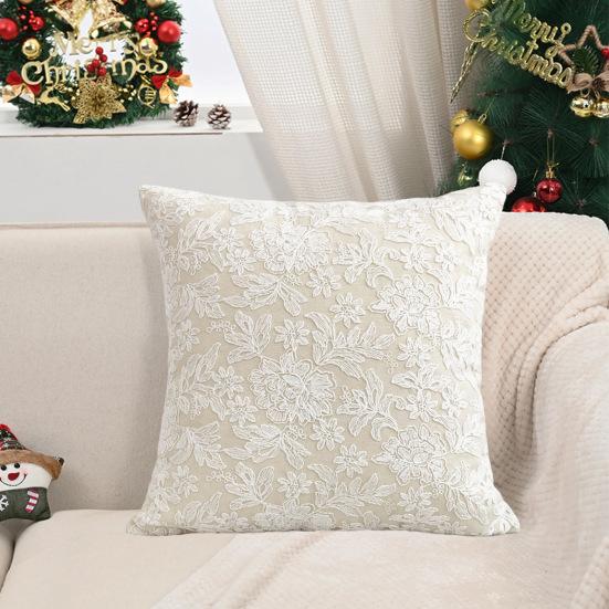 Povlak na polštář Květinová výšivka Francouzský styl Skrytý zip Čtvercový tvar Dekorace obývacího pokoje, ložnice, auta, pohovky Povlak na polštář