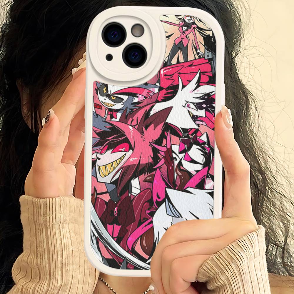 Cartoon H-Helluva Boss Phone Case For IPhone 16 15 14 13 12 11 Pro Max Plus Leather Cover