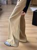 Damskie Jeansy Plus Size Khaki z Szerokimi Nogawkami i Wysokim Stanem - Kolekcja Jesień 2025, Casualowy Luźny Wszechstronny Styl Długości do Podłogi