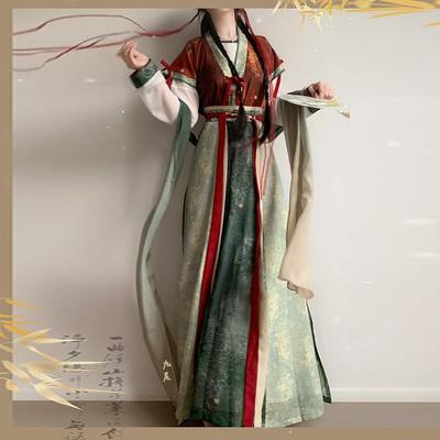 Hanfu für Damen im Stil der chinesischen Tang-Dynastie, Tang Bei Zi Taillenkaro, Alltagsanzug