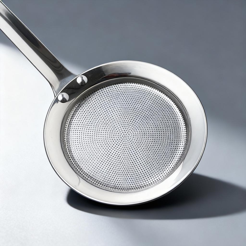 Long Handle Filter Spoon 304 Stainless Steel Fine Mesh Spoon Skimmer Spoon Durable Residue Strainer Colander Kitchen Utensils