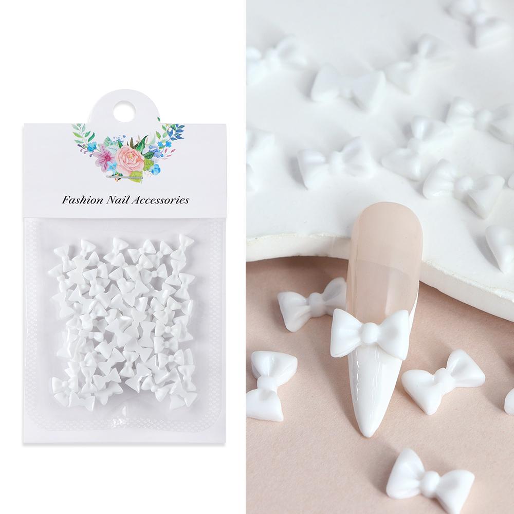 

1 пакет розовых конфетных лент-бантов 3D-подвесок для ногтей прозрачного желейного цвета летние аксессуары для украшения ногтей DIY детали для маникюра