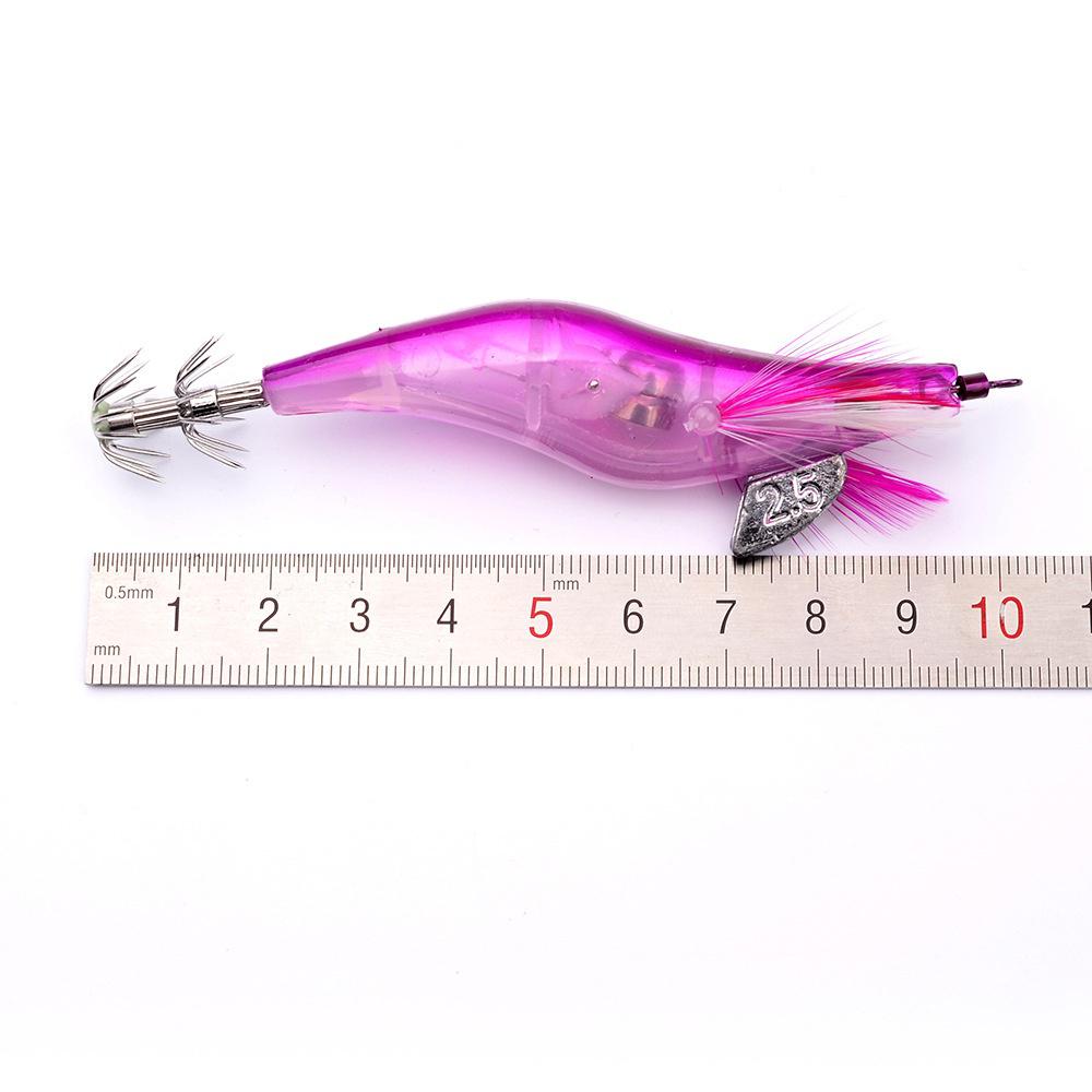 4 Pièces Appâts Crevettes Lumineuses Plastique - Leurres Jigging Pour Calmars, Seiches Et Pêche Nocturne