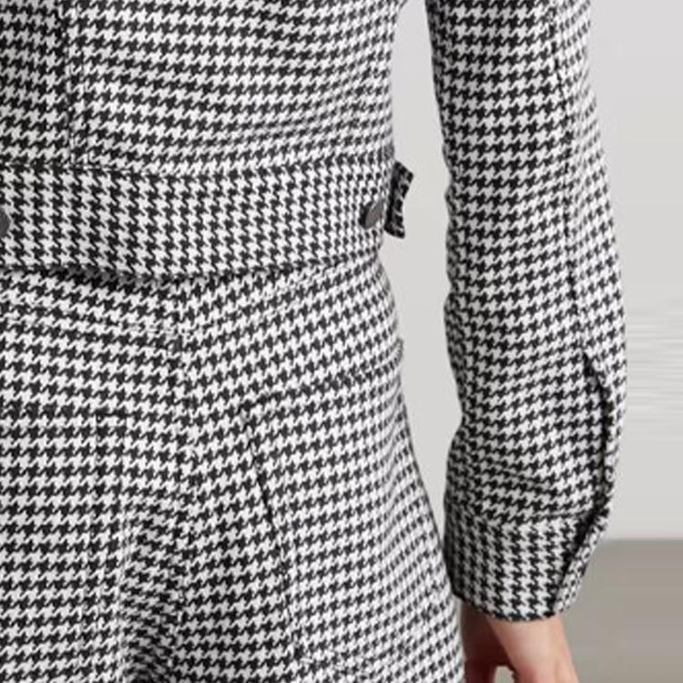 Polo Ralph Lauren Houndstooth Pattern Printed Casual Long Sleeve Jacket Women jackets Black 211880946-001