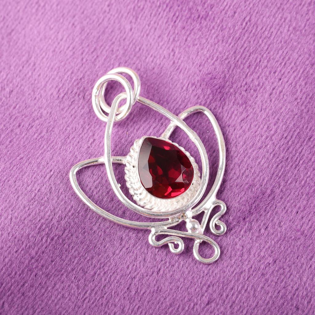 Pink Rubellite Gemstone Jewelry, 925 Sterling Silver Pendant Necklace, Handmade, Dazzling Rubellite Pendant For Grandma Gift