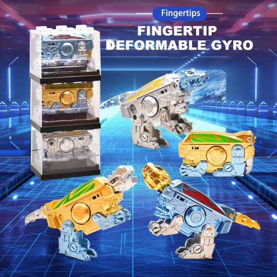 Deformation Animal Spinner Fidget Toy Portable Stress Relief Fingertip Mechanical Gyro Robot Wolf Dinosaur Leopard Spinning Top Toy Kids Birthday Gift