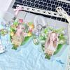 Spring Bouquet PVC Photo Frame with Keychain 3 Inch Kpop Idol Photocard Holder Anime Card Sleeves for Girls Gifts Wholesales