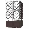 Garden Planter 3 pcs Brown 80 x 80 x 143 cm PP