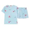 Clearance can be worn outside summer thin pajamas women's short-sleeved shorts round neck simple casual style loungewear set
