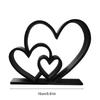 Romantic Heart-to-Heart Statue Plastic Love Heart Figurine Heart-shaped Sculpture  Bookshelf Decor