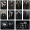 AA Dark Academia Art Black Death Poster Prints For Living Room Home Decor Nordic Gothic Horror Witch Canvas  Wall Art