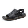 FashionMen's Summer Crocodile Pattern Sandals Genuine Leather Comfortable Slip-on Casual Sandals Fashion Men Slippers Zapatillas Hombre