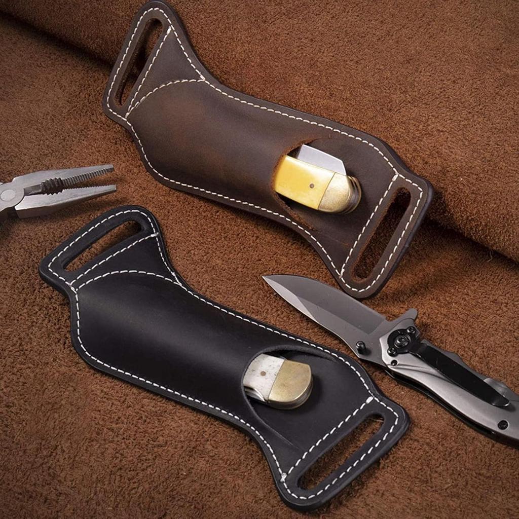 Sheath, Pu Leather Portable Cutter Holster, Box Cutter Holster, Safety Holster for Box Cutters and Utility Knives