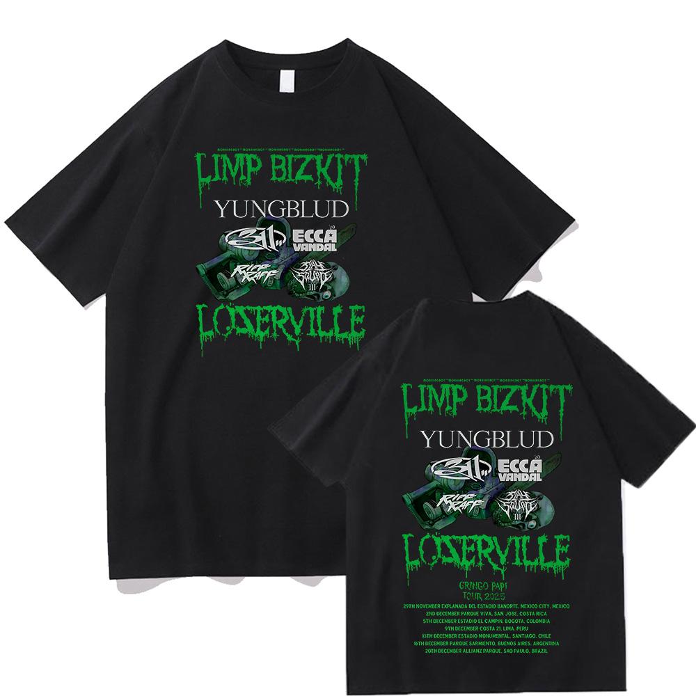 Summer New Men's T-Shirt Limp Bizkit Loserville 2025 Graphic T Shirt Gift Vintage Cotton Clothes Fashion Unisex Short Sleeve Top