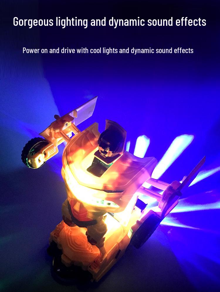 Kids' Electric Transforming Robot Car with Lights & Sound