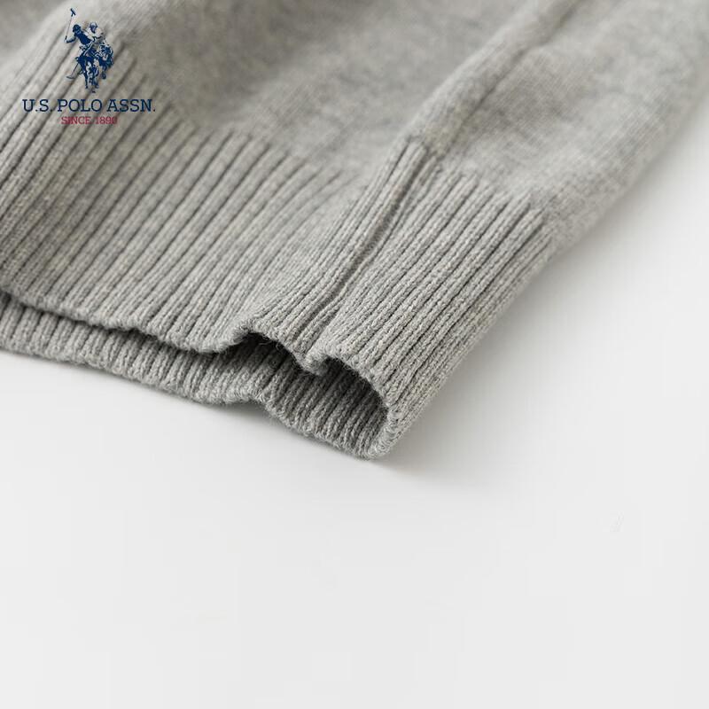 NÁS. POLO ASSN. Pánský úpletový svetr s kulatým výstřihem z čisté bavlny