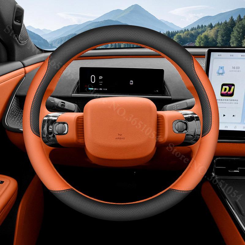 For Toyota bZ3X 2026 2026 Ultrathin Leather Steering Wheel Cover Breathable Car Interior Handle Covers Auto Accessories