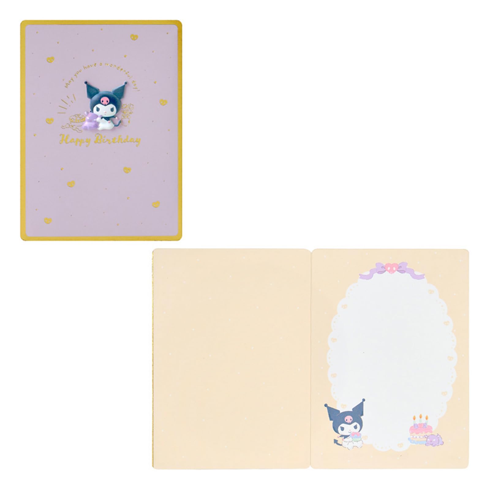 Sanrio Greeting Card Message Card Birthday Celebration Kuromi and Baku 614343 BD258-5