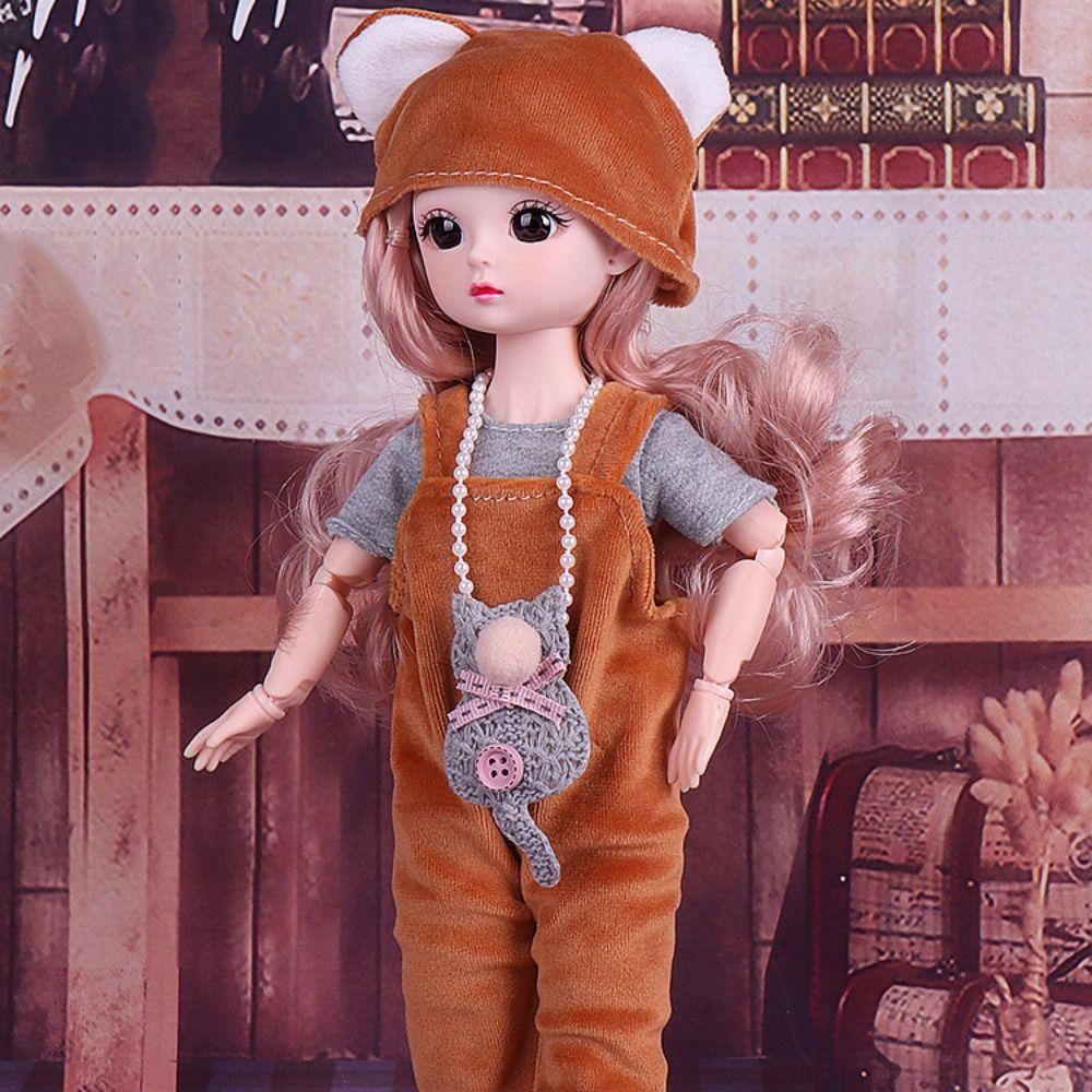 Rochie de Prințesă cu Păr Lung pentru Păpuși BJD, Toc Înalt, Machiaj de Prințesă, Păpușă cu Articulații Sferice, Cadou pentru Fată