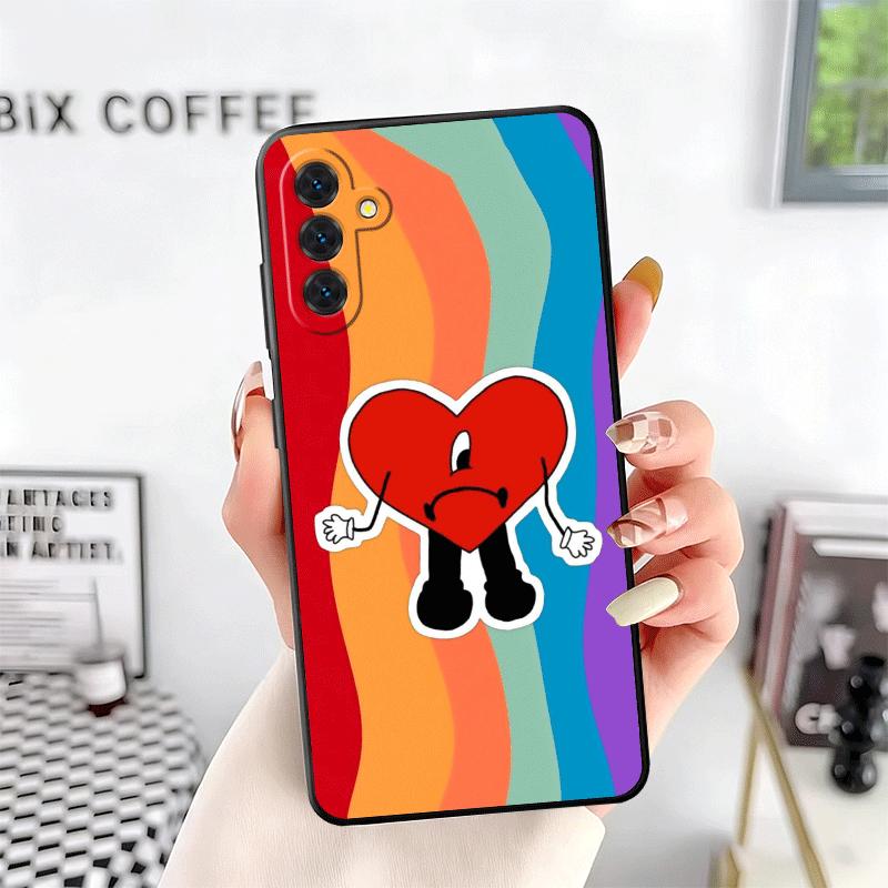 Bad Bunny Heart Soft Phone Case for Samsung A17 A37 A57 A16 A26 A36 A56 A15 A25 A35 A55 A14 A24 A34 A54 A13 A23 A33 A53 A52 A12