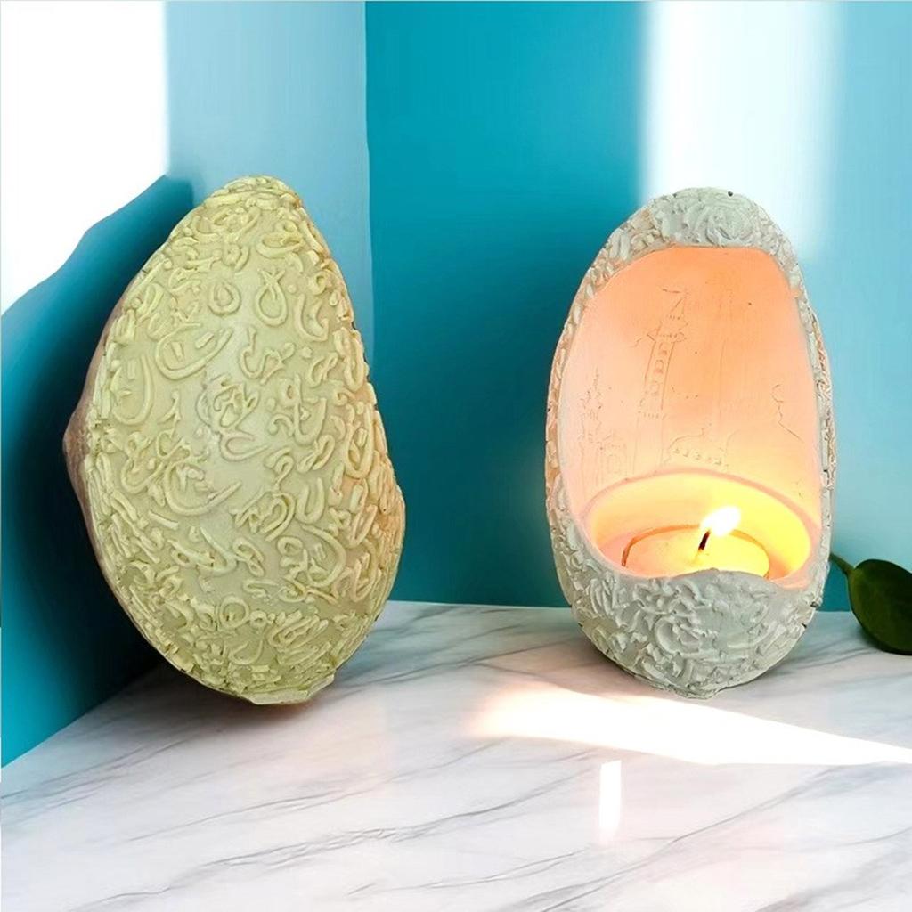 Moon Shaped Candlestick Mold Moon Crystal Epoxy Resin Silicone Mold DIY Half-Moon Candle Holder Molds Home Decorations