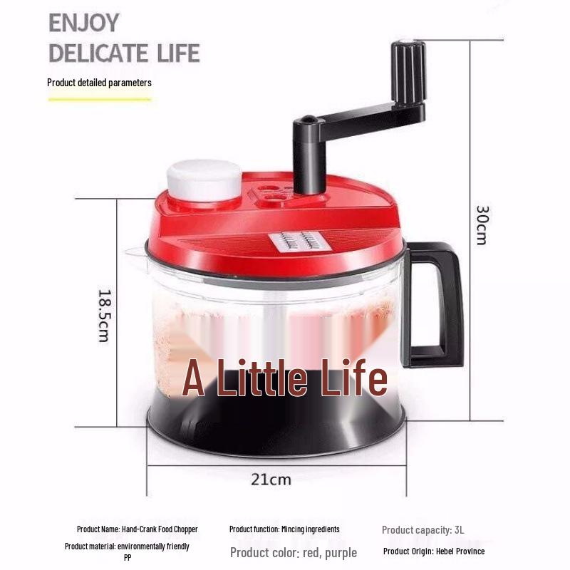 Manuell Kött- och Grönsakskvarn med Handvev: Köksmixer för degfyllning, malning och hackning