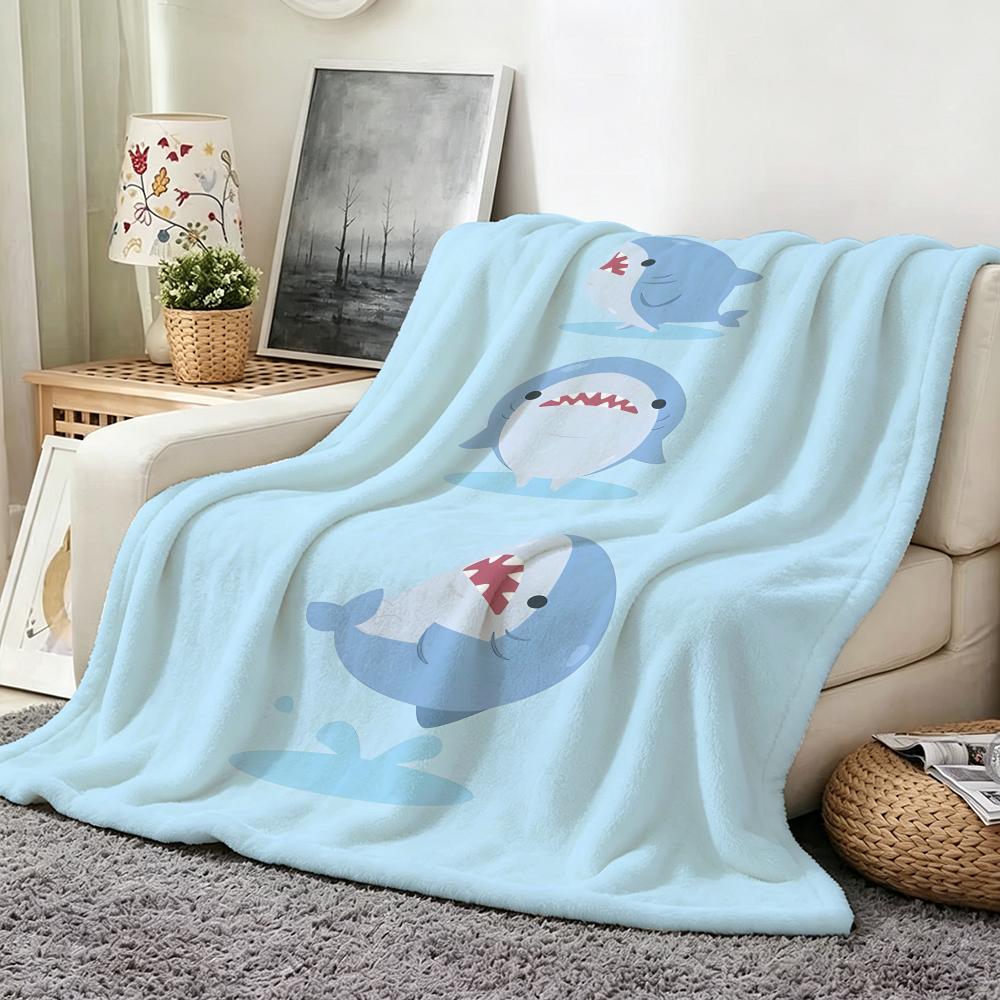 Toy S Shark S Stuffed A Animal Throw Flannel Throw Blanket Suitable for Sofa Living Room Bedroom