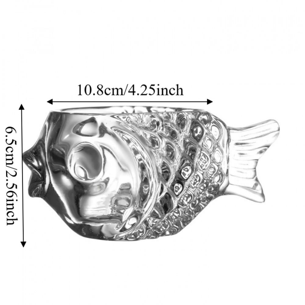 Transparent Pufferfish-shaped Glass Cup Thick Wine Glass Drinkware Fish-shaped Glass  Home Bar